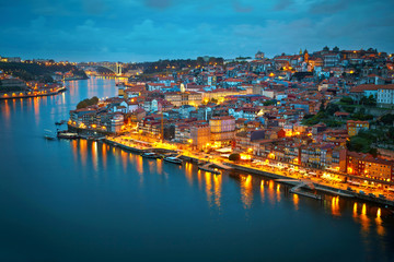 Fototapeta na wymiar Porto after sunset, Portugal