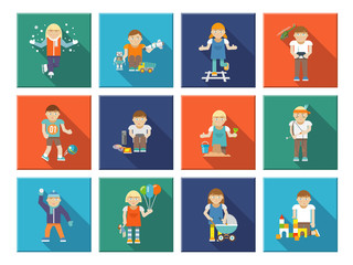 Kids Playing Icons