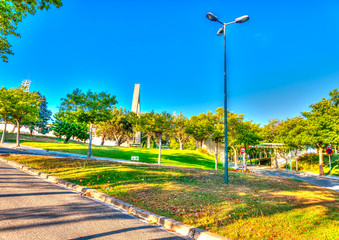 Naklejka premium a road outside of Barcelona in Spain. HDR processed