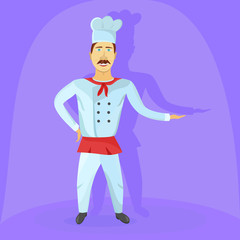 Illustration of restaurant chef at full height
