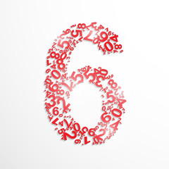 Vector number six from numbers.