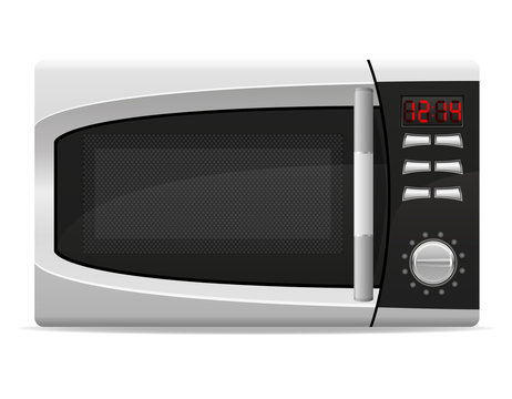 microwave oven with electronically controlled vector illustratio