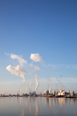 Obraz premium buildings of Tata steel in the dutch town of IJmuiden