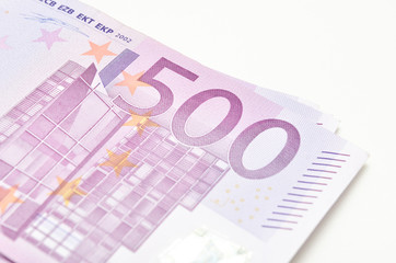 500 €. Stack of money euro bills banknotes. Euro currency from
