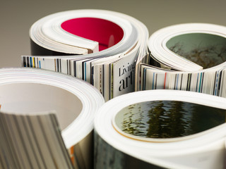 magazines rolled up