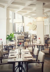 Selbstklebende Fototapete Restaurant Tables in dutch restaurant