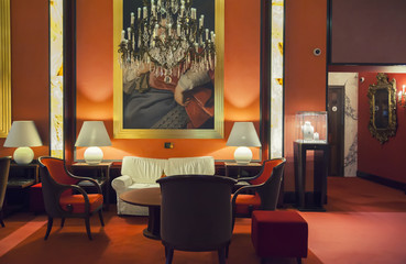 entree hall in modern hotel