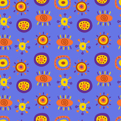 Seamless pattern with cute ethnic patterns