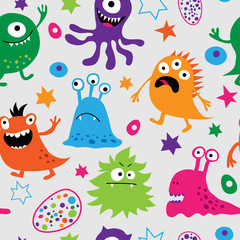 Seamless pattern with alien monsters - 75999891