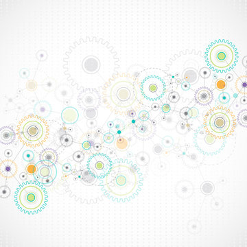 Abstract cogwheel technology net background.