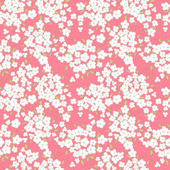little flowers and  leaves seamless pattern