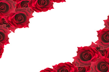 red roses frame background