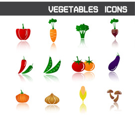 Vegetables Icons Symbol Vector Illustration