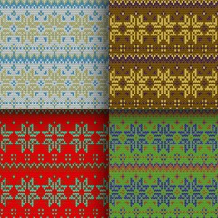 set of seamless knitted patterns