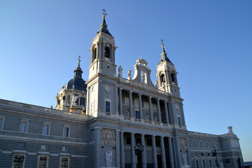 Fototapeta na wymiar View of Cathedral in Madrid, Spain (Catedral de la Almudena)