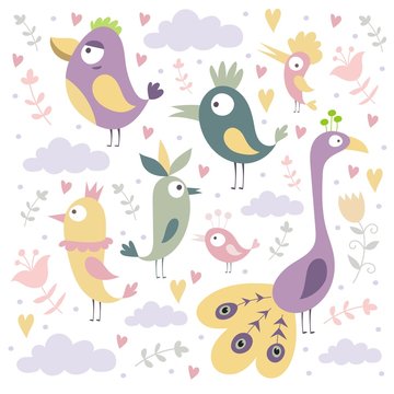 pattern kids birds