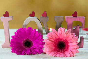 Love - Buchstaben mit Blumen