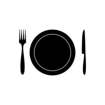 recommend clip art: Plate,fork and knife vector illustration