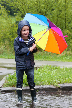 Little boy and his umbrella