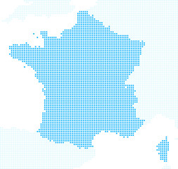Fototapeta na wymiar Carte de France en pixels