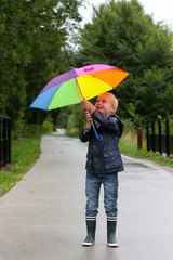 Little boy and his umbrella