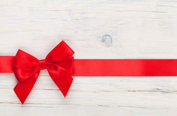 Valentines day background with red ribbon