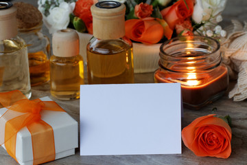 Blanko Karte mit Wellnessartikeln