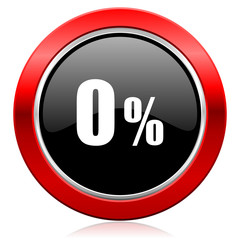 0 percent icon sale sign
