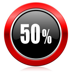 50 percent icon sale sign