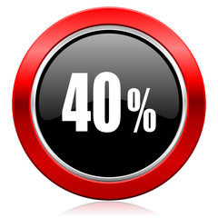 40 percent icon sale sign