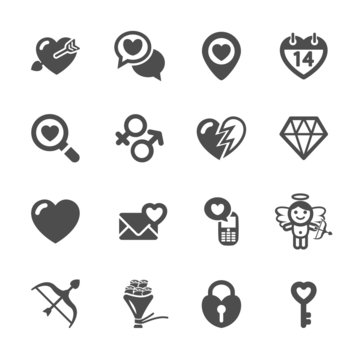 love and valentine icon set 7, vector eps10