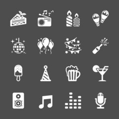 celebration and party icon set, vector eps10