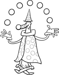 circus clown juggler coloring page