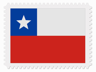 Chile flag stamp