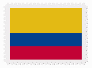 Colombia flag stamp