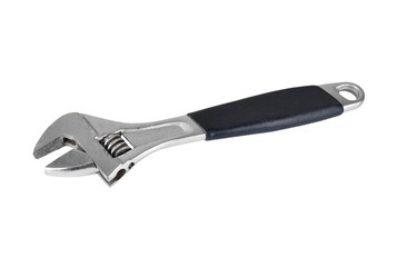 Obraz premium Old rusty wrench, isolated on white background