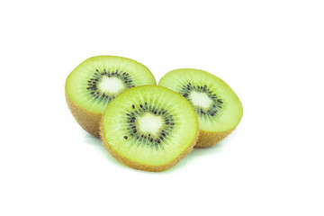 Juicy kiwi fruit isolated on white background