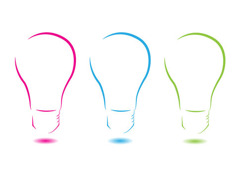 Colorful lightbulb abstract logo