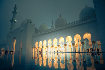 white history heritage islamic monument mosque in abu dhabi