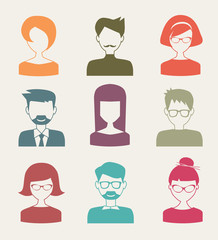 trendy flat people icons