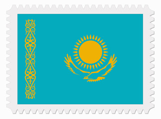Kazakhstan flag stamp
