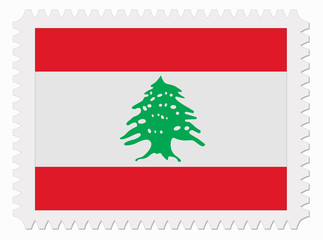 Lebanon flag stamp