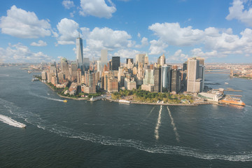 Vue aérienne de New York au crépuscule