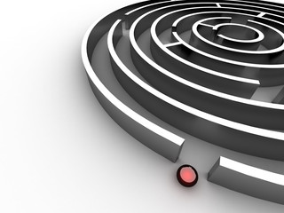 3D steel Circular maze