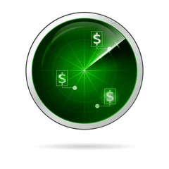 Illustration of green locating radar for business