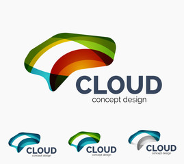 Modern cloud logo set