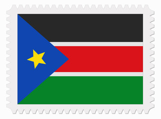 South Sudan flag stamp