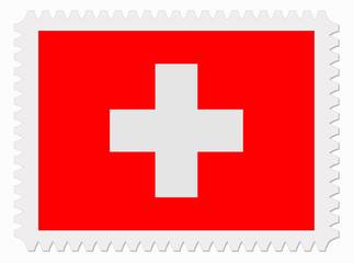 Switzerland flag stamp