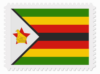 Zimbabwe flag stamp