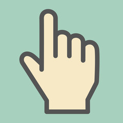 Hand Cursor Flat Icon